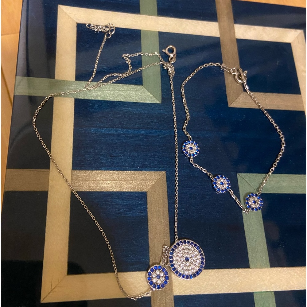Evil Eye Necklace and Bracelet set
